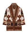 Alanui Icon Jacquard Cardigan In Brown