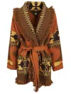 Alanui Icon Jacquard Cardigan In Orange