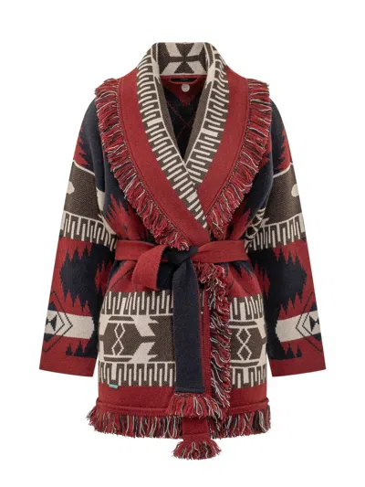 Alanui Icon Jacquard Cardigan In Navy Blue