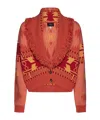 Alanui Icon Jacquard Cardigan In Red