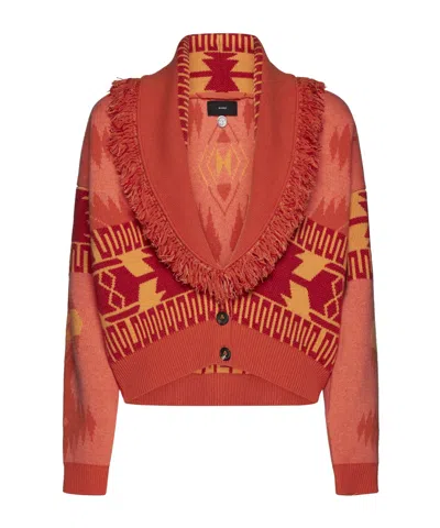 ALANUI ALANUI ICON JACQUARD FRINGED DETAIL CARDIGAN