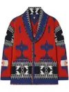 Alanui Icon Jacquard Cardigan In Rot