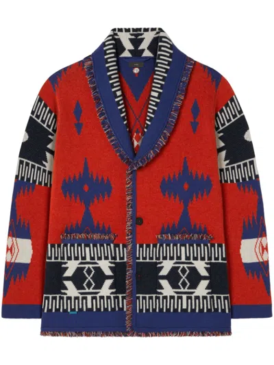 Alanui Icon Jacquard Cardigan In Rot