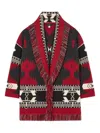 Alanui Jacquard Cashmere Cardigan Shawl Collar In Red