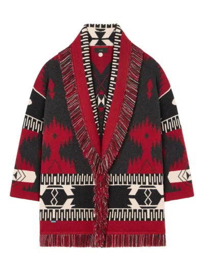 Alanui Icon Jacquard Cashmere Cardigan In Black