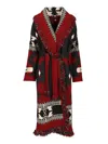 Alanui Icon Jacquard Coat Knitwear Red In Red