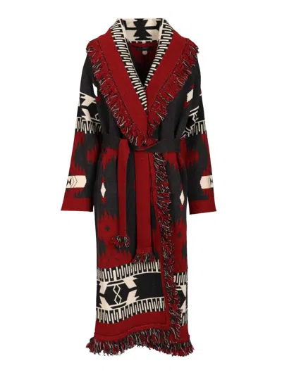 Alanui Icon Jacquard Coat Knitwear Red