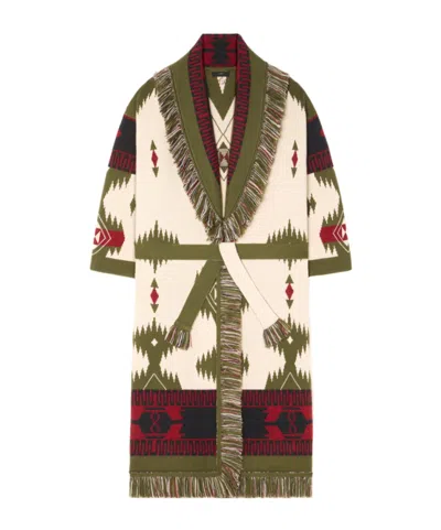 Alanui Icon Jacquard Coat In Multi