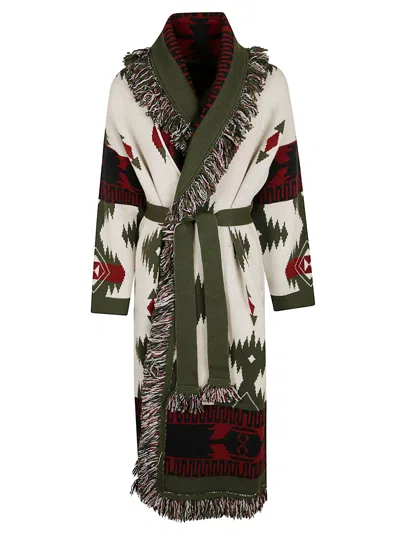 Alanui Icon Jacquard Coat In Multi