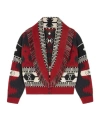 Alanui Icon Jacquard Fringe Cardigan In Red