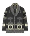 Alanui Icon Jacquard Fringed Cardigan In Black