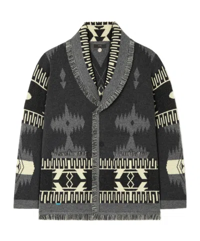 ALANUI ICON JACQUARD FRINGED CARDIGAN