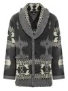 Alanui Icon Jacquard Fringed Cardigan In Black