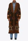Alanui Icon Jaquard Coat In Brown
