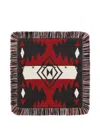 Alanui Icon-jacquard Fringed Pillow In Red