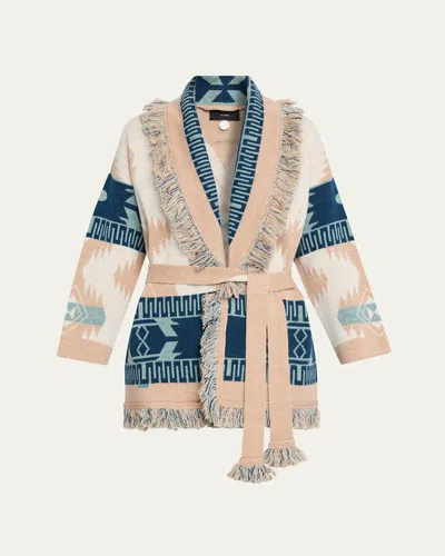 Alanui Icon Jacquard Fringed Wrap Cardigan