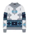 Alanui Icon Jacquard Geometric-pattern Sweater In Gray