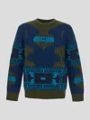 Alanui Icon Jacquard Virgin Wool Jumper In Navy