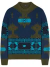 Alanui Icon Jacquard Virgin Wool Jumper In Blue