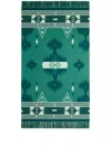 Alanui Icon Jacquard Wool Blanket In Green