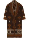 Alanui Icon Jaquard Coat In Brown