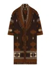 Alanui Icon Jaquard Coat In Brown