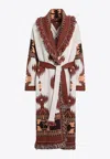 Alanui Icon Jacquard Fringe Belted Cashmere Cardigan