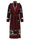 Alanui Multicolor Cardigan With Shawl Collar And Belt In Wool Woman In Multi
