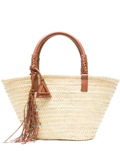 Alanui Icon Palm Leaf Big Tote Bag In Brown