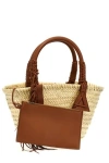 Alanui Icon Palm Leaf Small Tote Bag In Brown