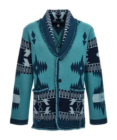 ALANUI ALANUI ICON PATTERN JACQUARD FRINGED DETAILED CARDIGAN