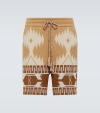 Alanui Bermuda With Icon Piquet Motif In Beige