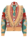 Alanui Thistles Knitwear Shawl Collar Fringe In Multi