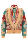 Alanui Icon Jacquard Fringed Cardigan In Multi