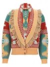 Alanui Icon Jacquard Fringed Cardigan In Multi
