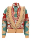 Alanui Thistles Knitwear Shawl Collar Fringe In Multi