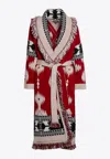 Alanui Patterned-jacquard Virgin-wool Cardigan In Red