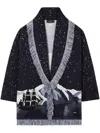 Alanui In The Middle Of Nowhere Jacquard Cardigan In Navy Blue