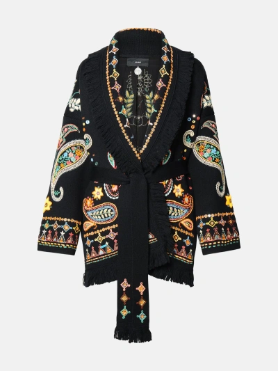 Alanui 'inner Energy' Black Virgin Wool Cardigan