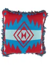Alanui Icon Jacquard Wool-blend Pillow In 红色