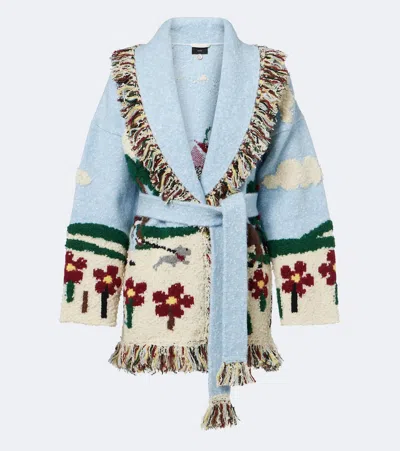 Alanui Intarsia Wool-blend Cardigan In Multi