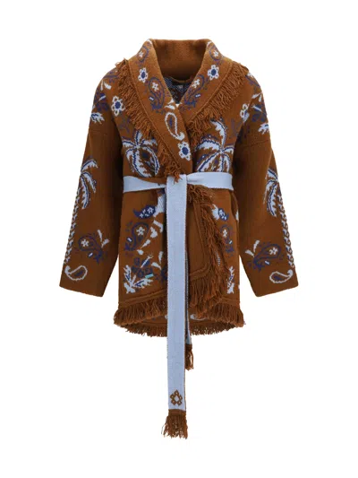 Alanui Island Roots Cardigan In Brown