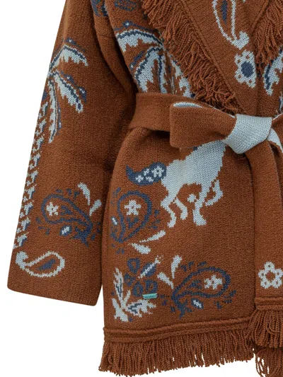 Alanui Island Roots Cardigan In Brown A Du