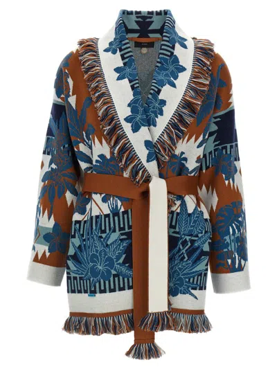 Alanui Island Soul Jacquard Wool Cardigan In Multi