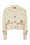 Alanui Cardigan Ocean Dream Oversize In Misto Seta Avorio Donna