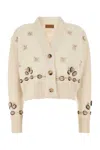 Alanui Ivory Silk Blend Oversize Ocean Dream Cardigan