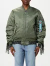 Alanui X Alpha Industries Fringe-detailing Bomber Jacket In Green