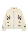 Alanui Cream Remember Me Embroidered Wool Jacket In Pink