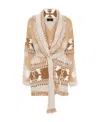 Alanui Icon Cashmere And Linen Blend Cardigan In Nude