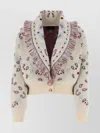 Alanui Jacquard Cardigan Embroidered Fringe Detailing